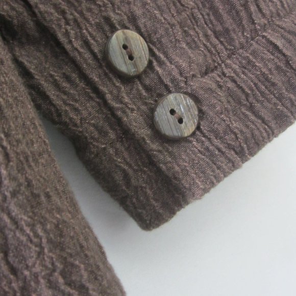 Vtg Asiatica Kansas City Womens S Brown 3/4 Sleeve Textured Blazer Jacket 32" - Picture 5 of 8